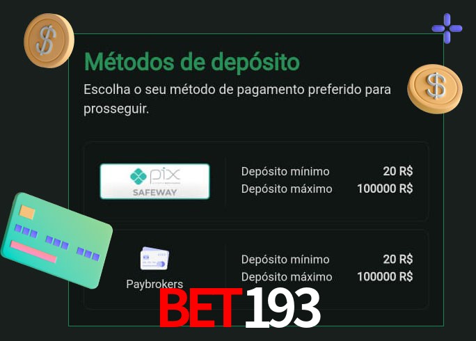 O cassino Bet193 oferece uma grande variedade de métodos de pagamento